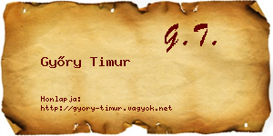 Győry Timur névjegykártya